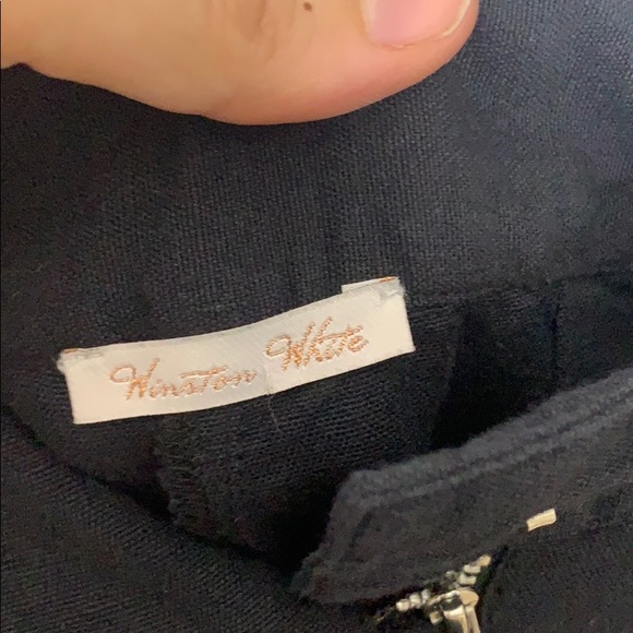 Anthropologie Wide Leg Black Linen Pant - Picture 7 of 8